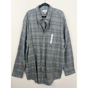 Croft & Barrow 3XLT Tall Heather Gray Plaid Casual Shirt NWT Cotton Lumberjack